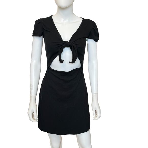 New ~ ABOUND Nordstrom ~ Tie Front Rib Knit Mini Dress Size S ORGANIC Cotton - Picture 1 of 8